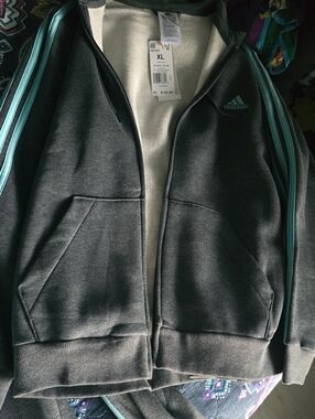 Adidas 3 Stripes Fleece Fullzip Hoodie And Pants